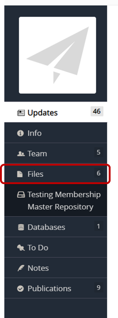 project menu with Files highlighted