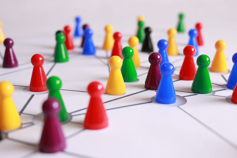 Photo: game pieces networking