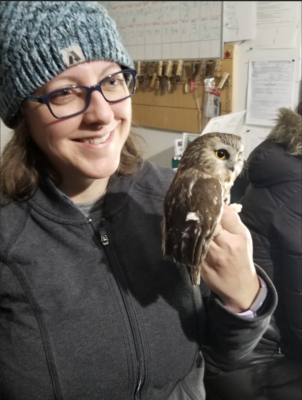 Rachel Sturge and adorable owl