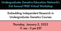 UGEN 2023 Virtual Workshop - Embedding Independent Research in Undergraduate Genetics Classrooms