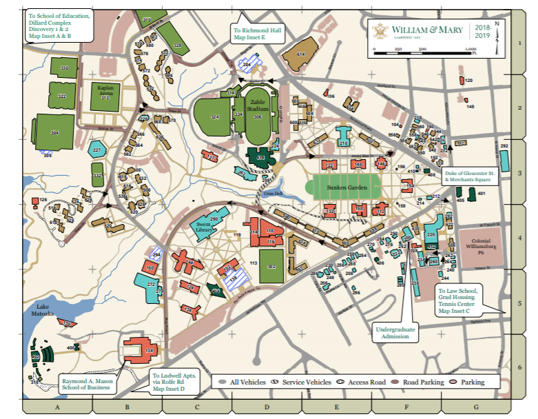 campus map of william and mary