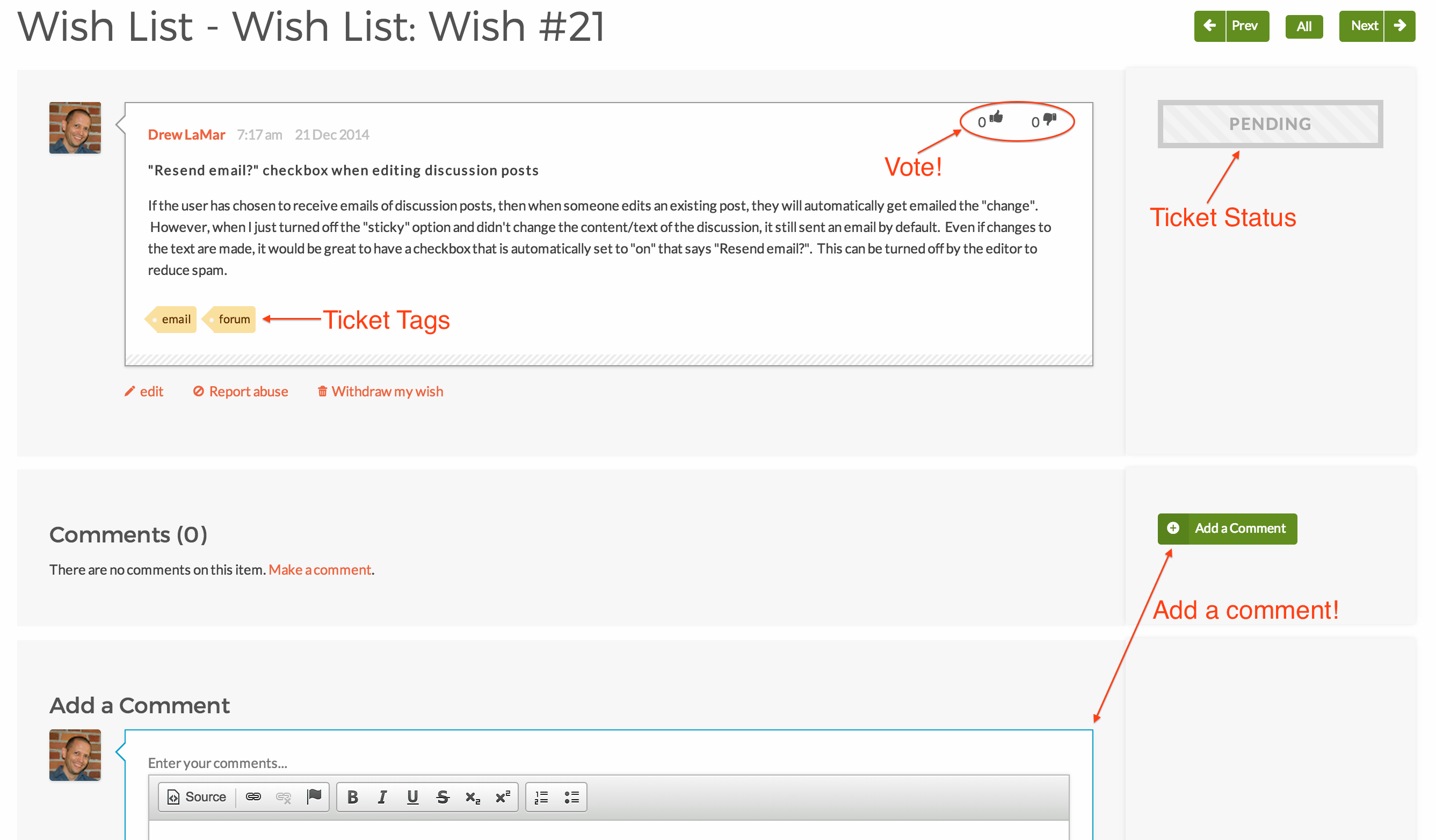 Detailed Wish View
