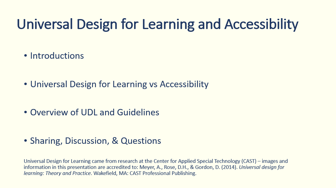 Universal Design for Learning - Faculty Mentoring Network Introduction