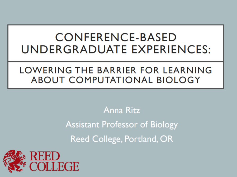 Conference-based Undergraduate Experiences: Lowering the Barrier for Learning about Computational Biology