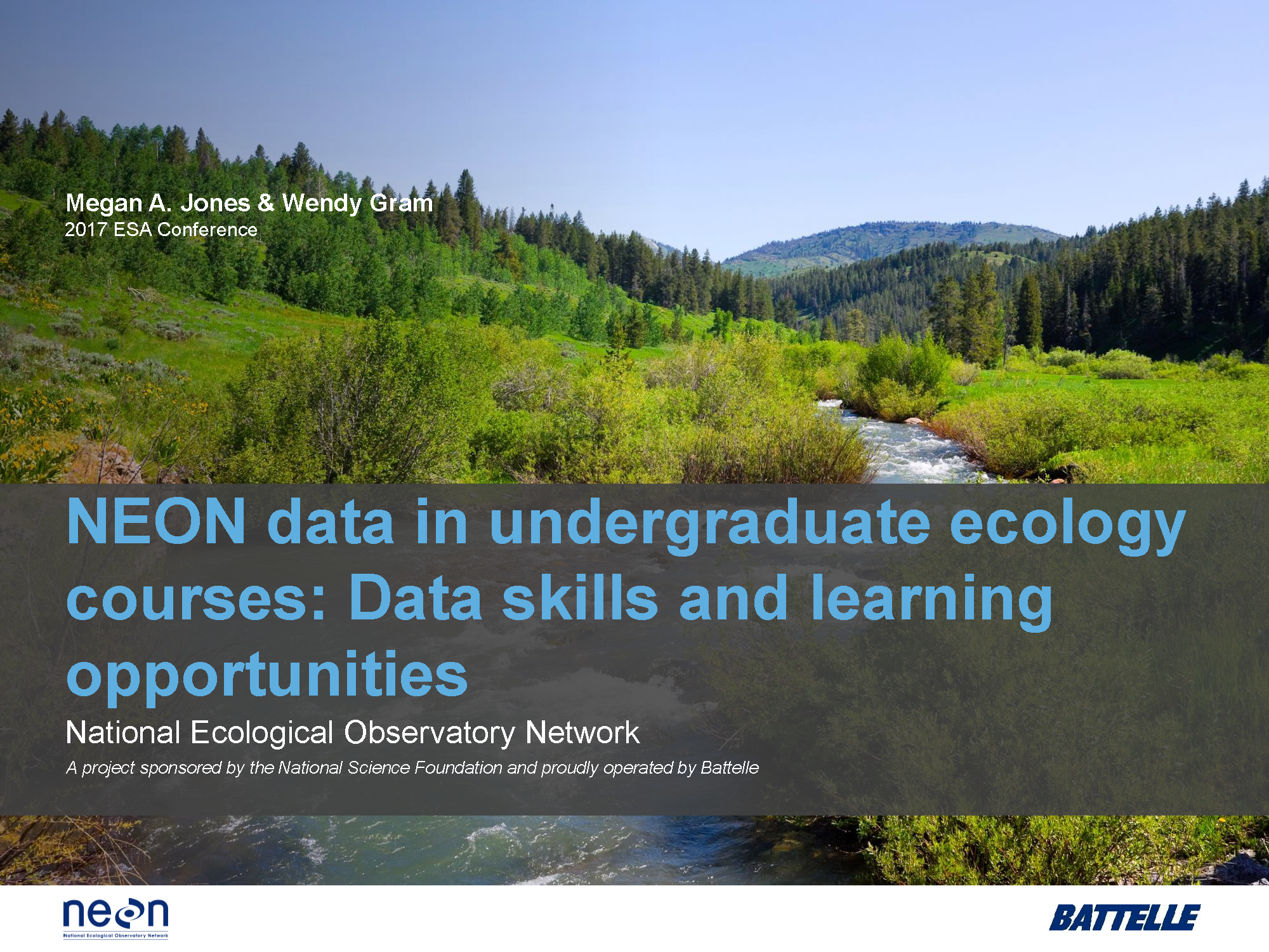 NEON data in undergraduate ecology courses: Data skills and learning opportunities