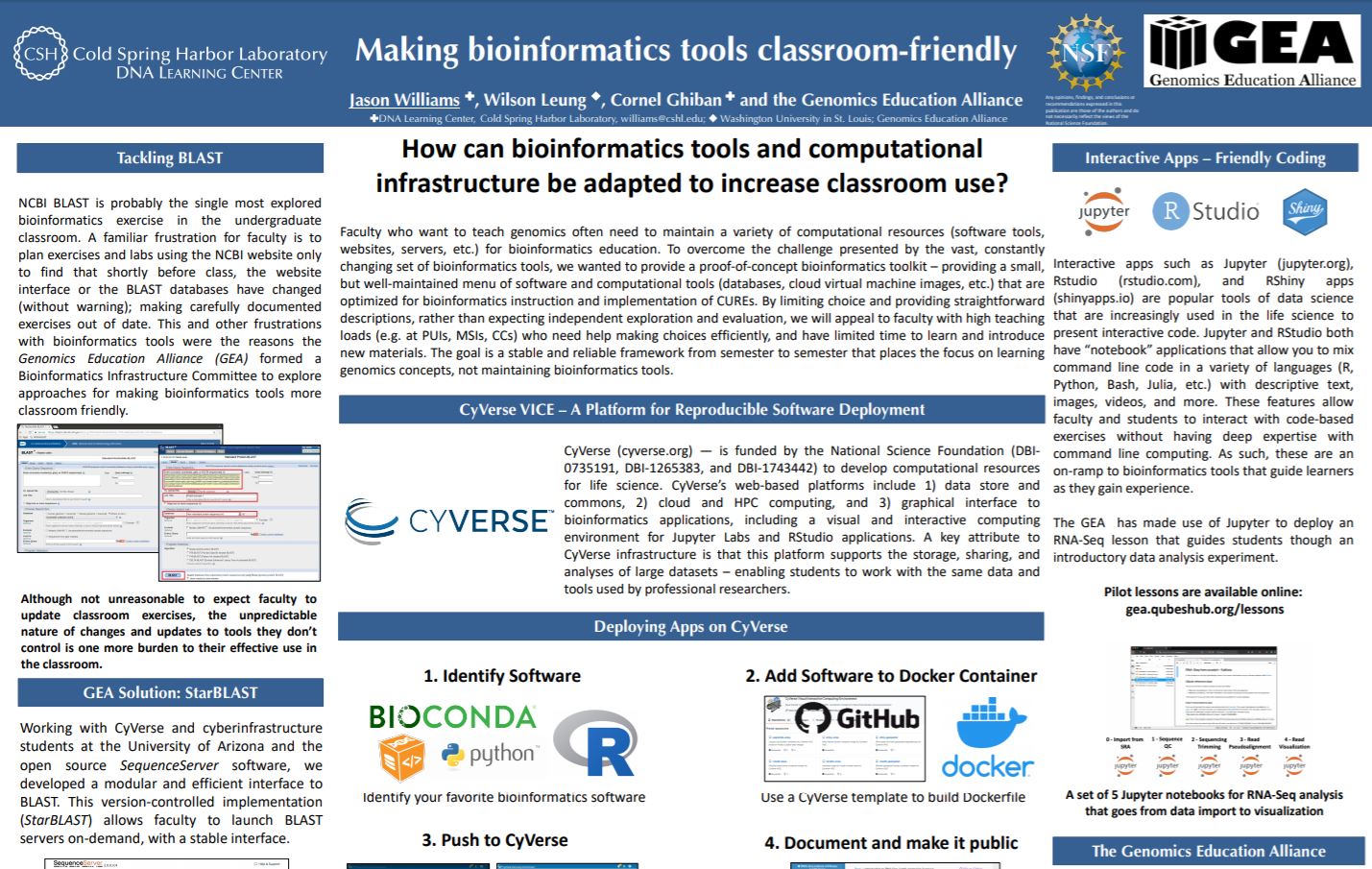 Making bioinformatics tools classroom-friendly