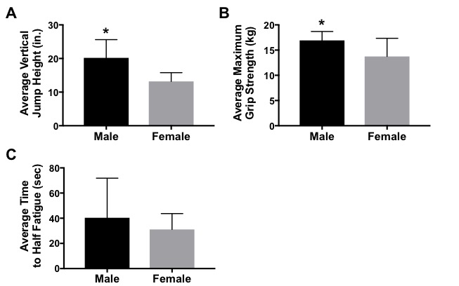 Figure 4. Effect of Sex on Muscle Performance. 