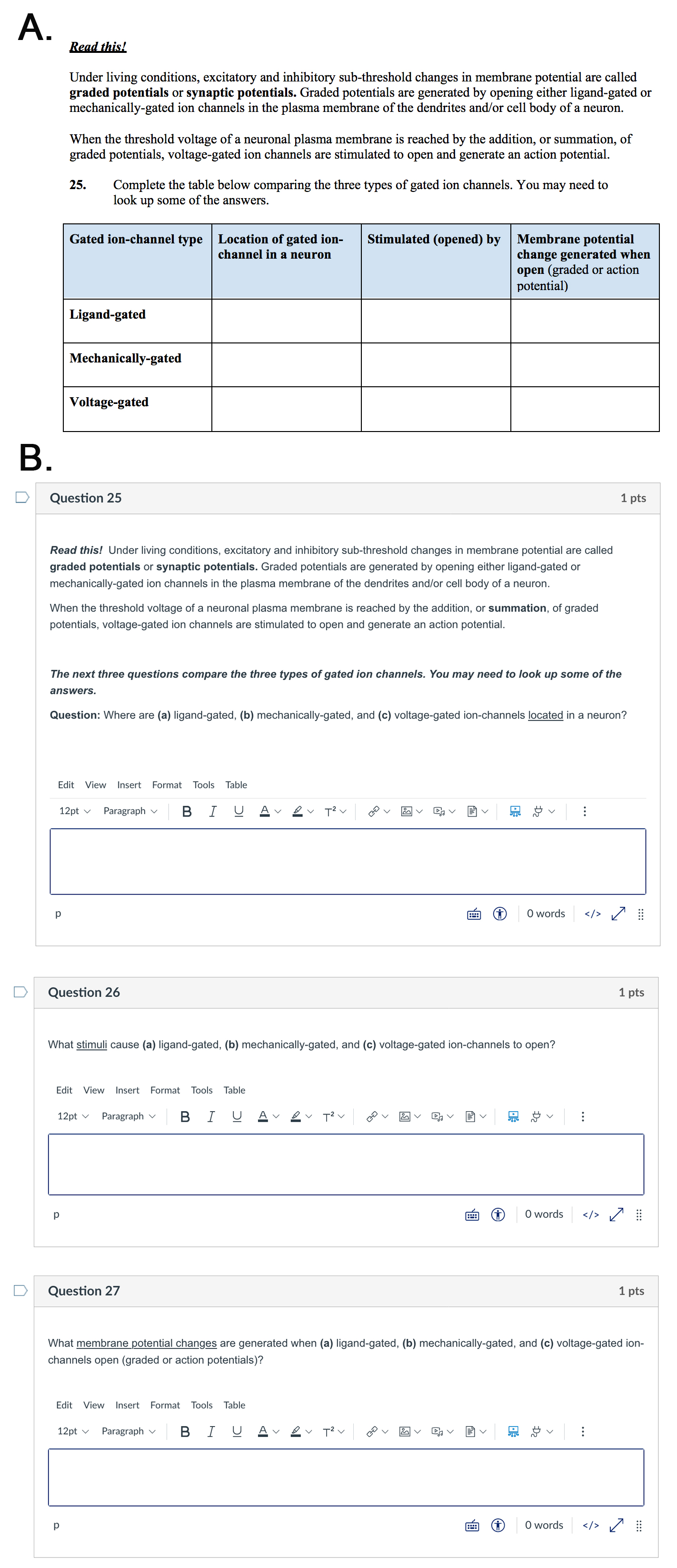 Figure 3. Some questions on paper worksheets are not directly compatible with available LMS question formats.