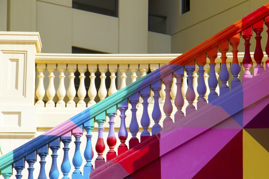 photo of a colorful staircase