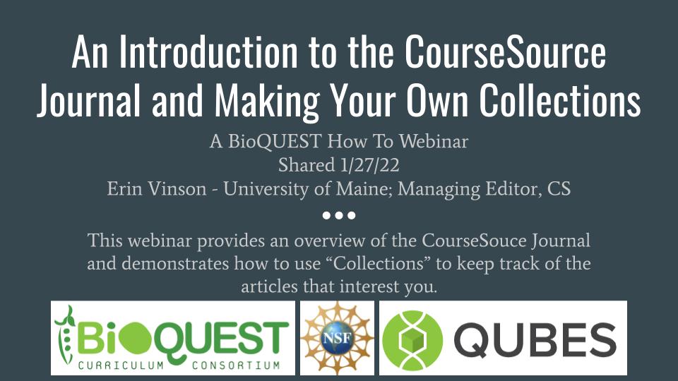 BioQUEST Webinar: CourseSource - YouTube