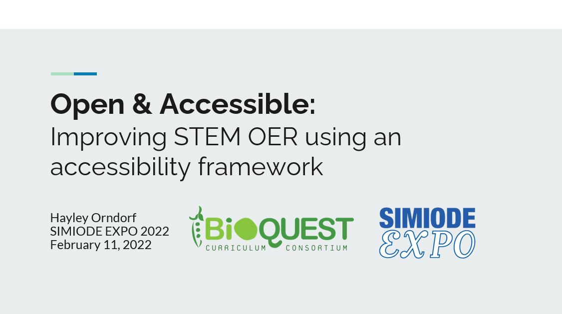 Open and Accessible:  Improving STEM OER using an accessibility framework