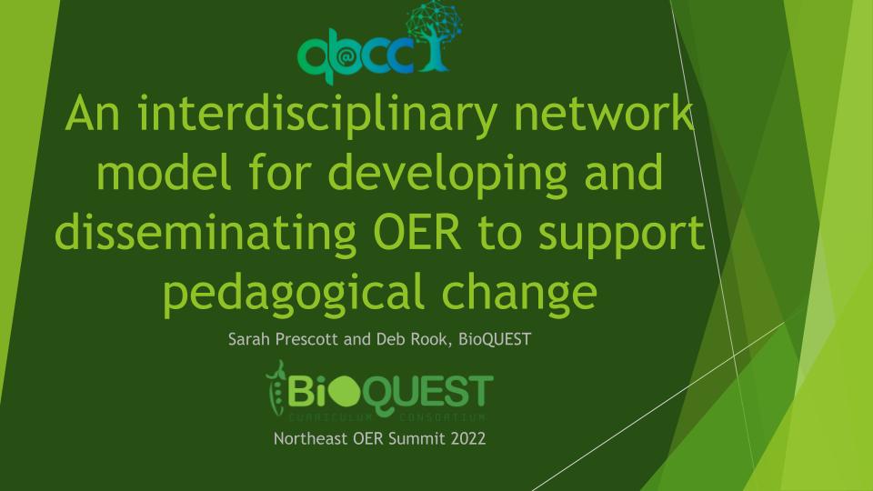 QB@CC: An interdisciplinary network model for developing and disseminating OER to support pedagogical change