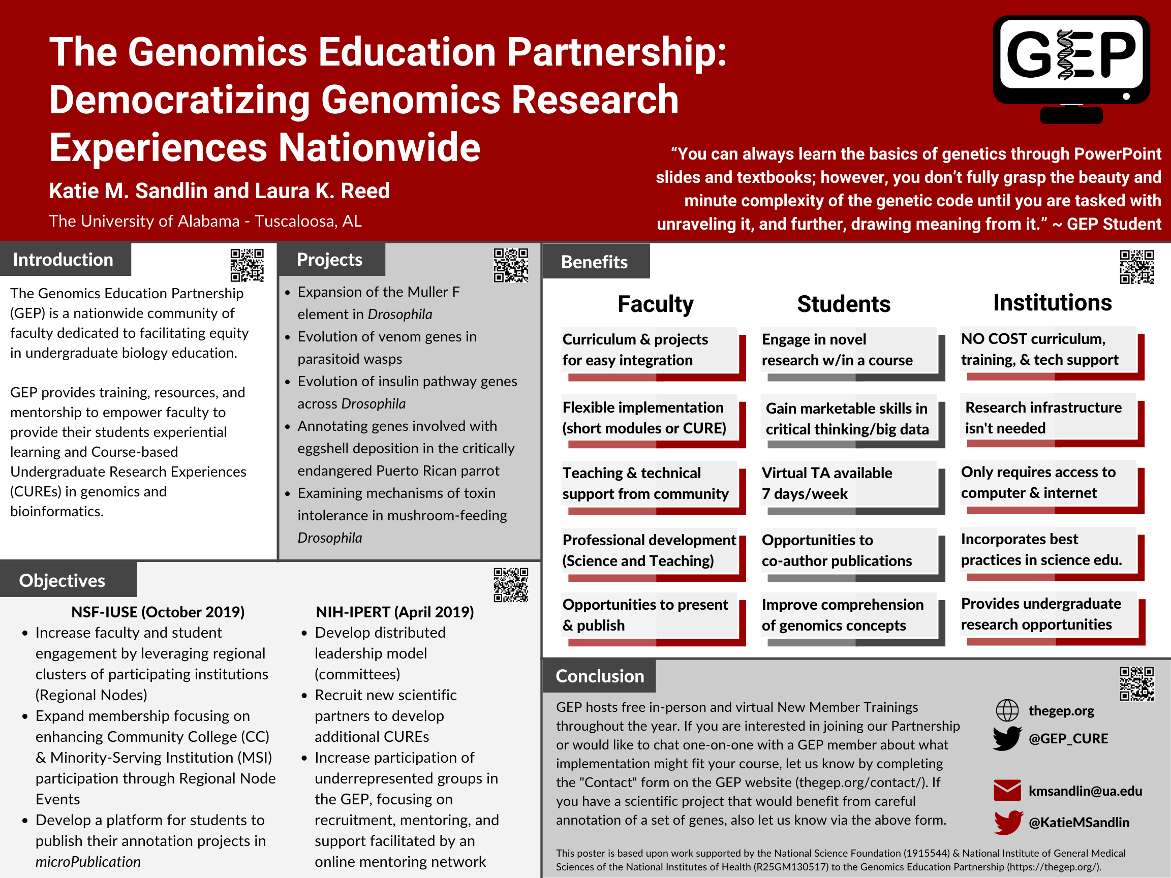 The Genomics Education Partnership: Democratizing Genomics Research Experiences Nationwide