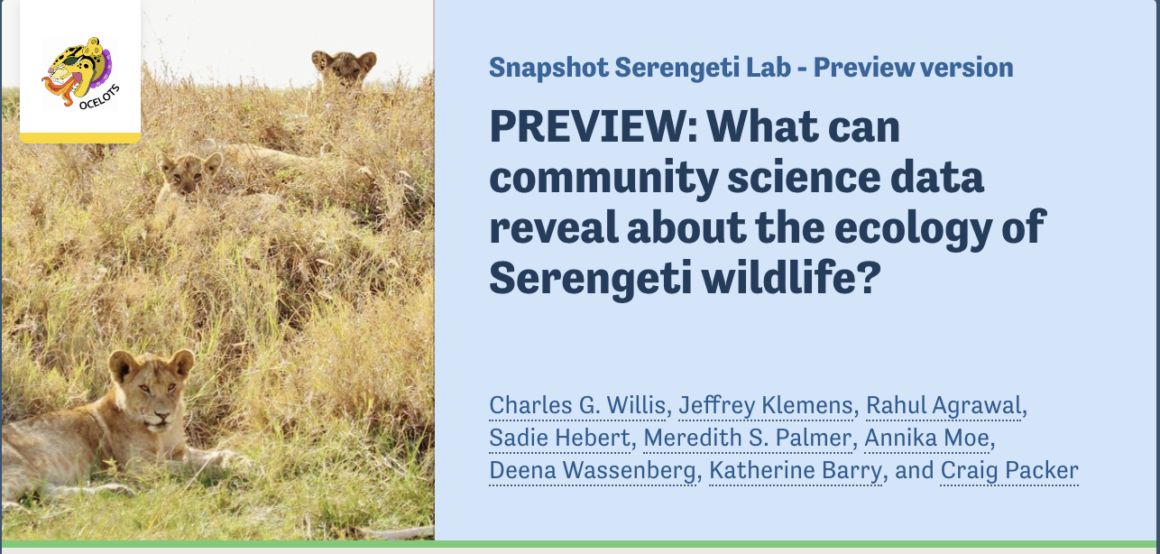 Snapshot Serengeti Online Lab