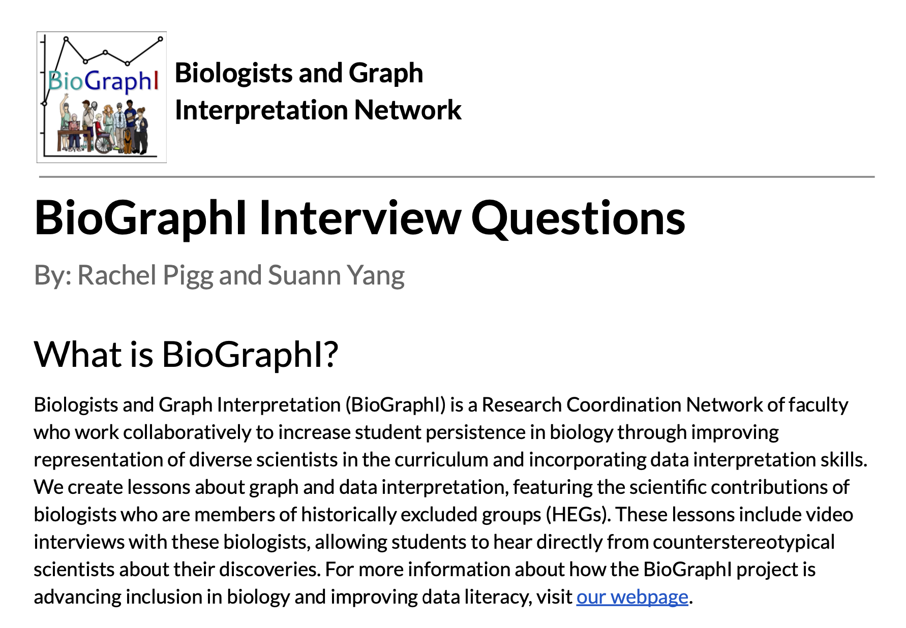 BioGraphI Interview Questions - Google Docs