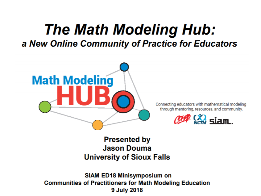 The Math Modeling Hub: a New Online Community of Practice for Educators