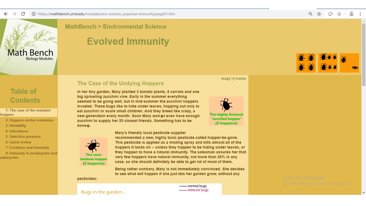 MathBench: Evolved Immunity for Introductory Environmental Science
